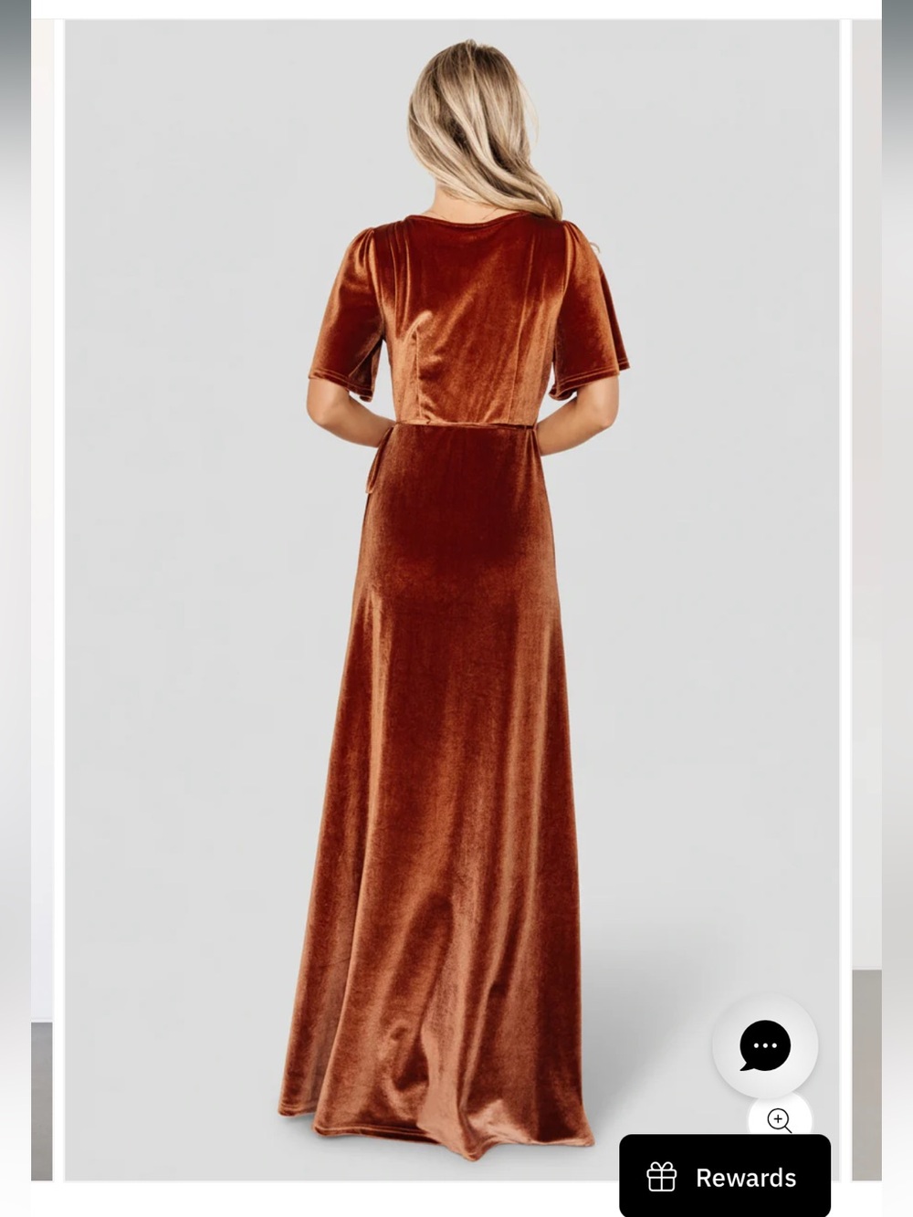 Baltic Born Meghan Velvet Wrap Dress, Bronze - Picture 4 of 5